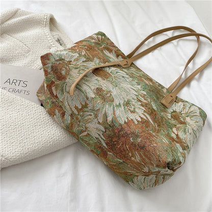 Florale bestickte Tragetasche