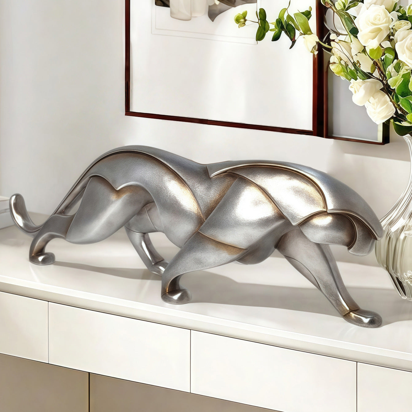 Künstlerische Panter Skulptur Brehn