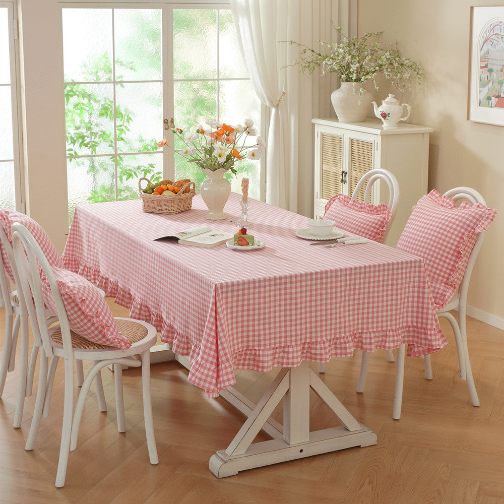 Vichy Rüschende Tischdecke