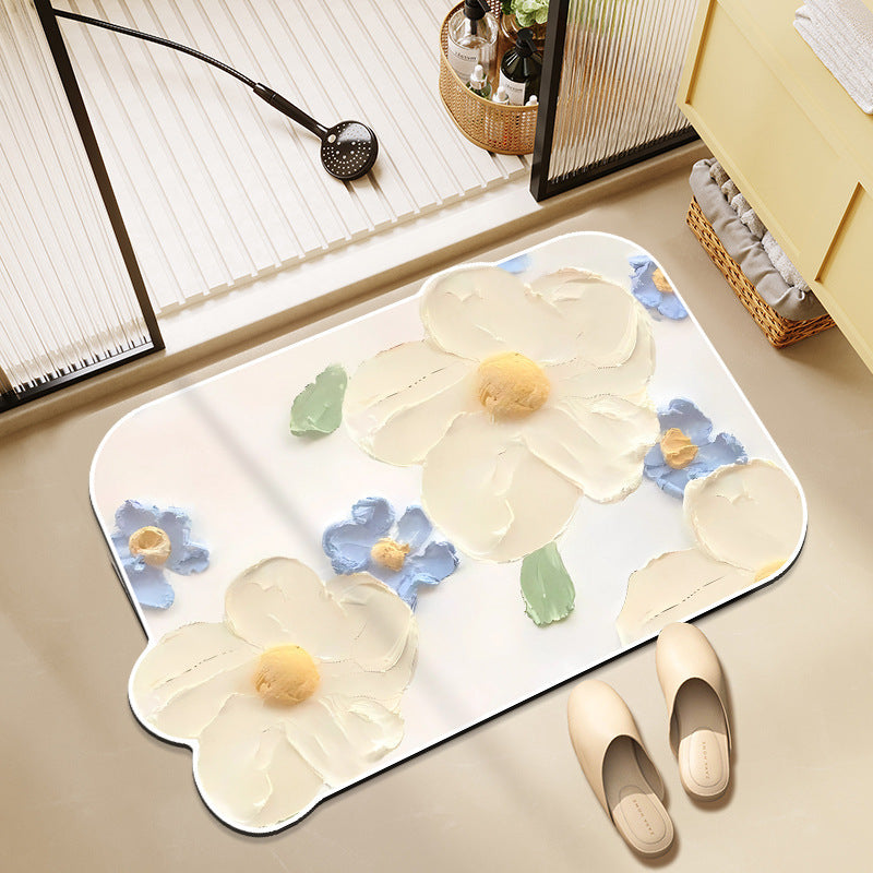 Blumenmuster Memory Foam Badezimmermatte