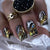 Kunstnägel mit Abstraktem Gold- und Schwarzdesign Brehn
