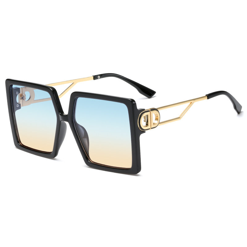 Damen oversized quadratische Sonnenbrille mit elegantem Metallgestell und polarisierenden Gläsern Brehn