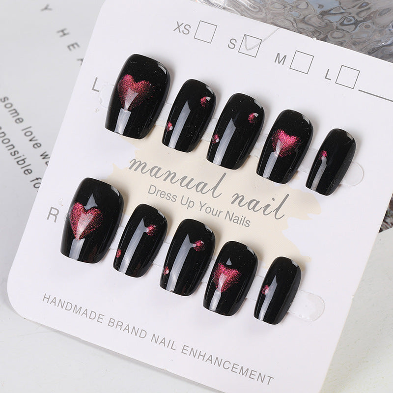 Herz Muster Druck-on-Nagelset Brehn