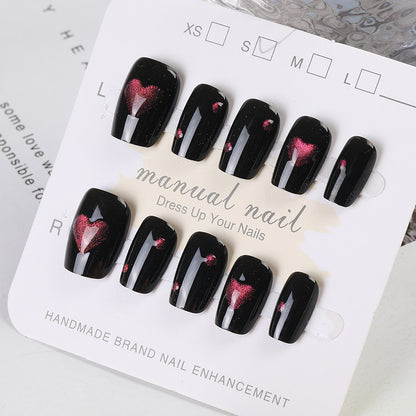 Herz Muster Druck-on-Nagelset Brehn