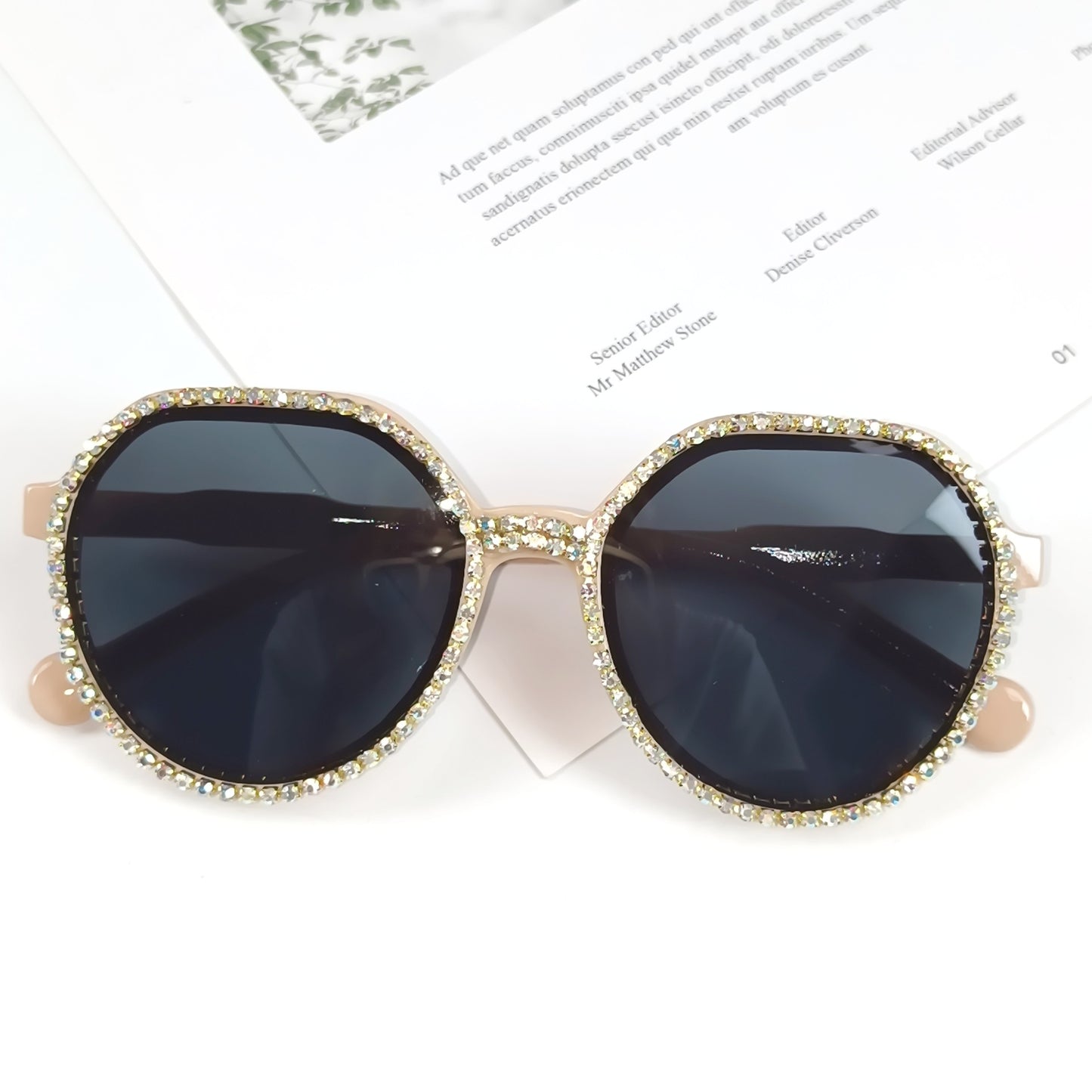 Damen Glitzernde Oversized Sonnenbrille Brehn