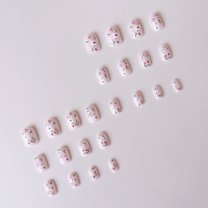 Kunstnagelset mit fröhlichen Blumen- und Bienendesigns Brehn