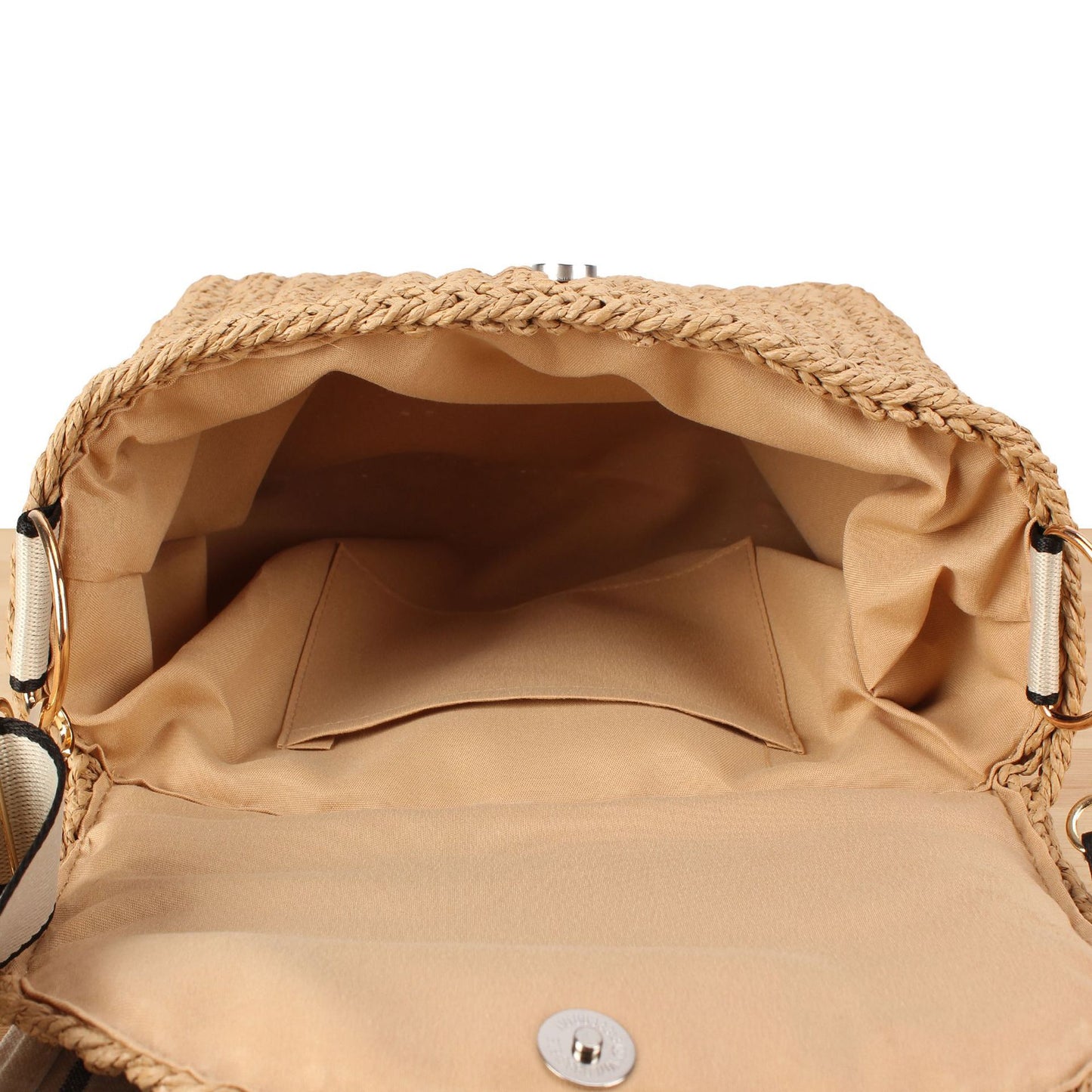 Handtasche Aus Geflochtenem Naturmaterial mit Verstellbarem Trageriemen Brehn