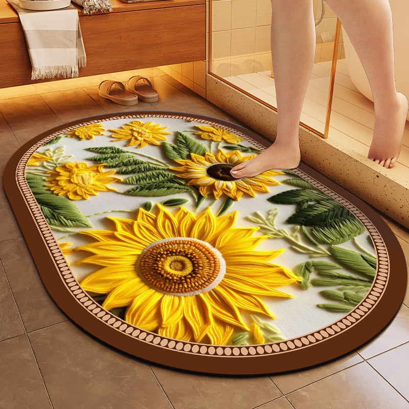 Floral gemusterte weiche Badmatte Brehn