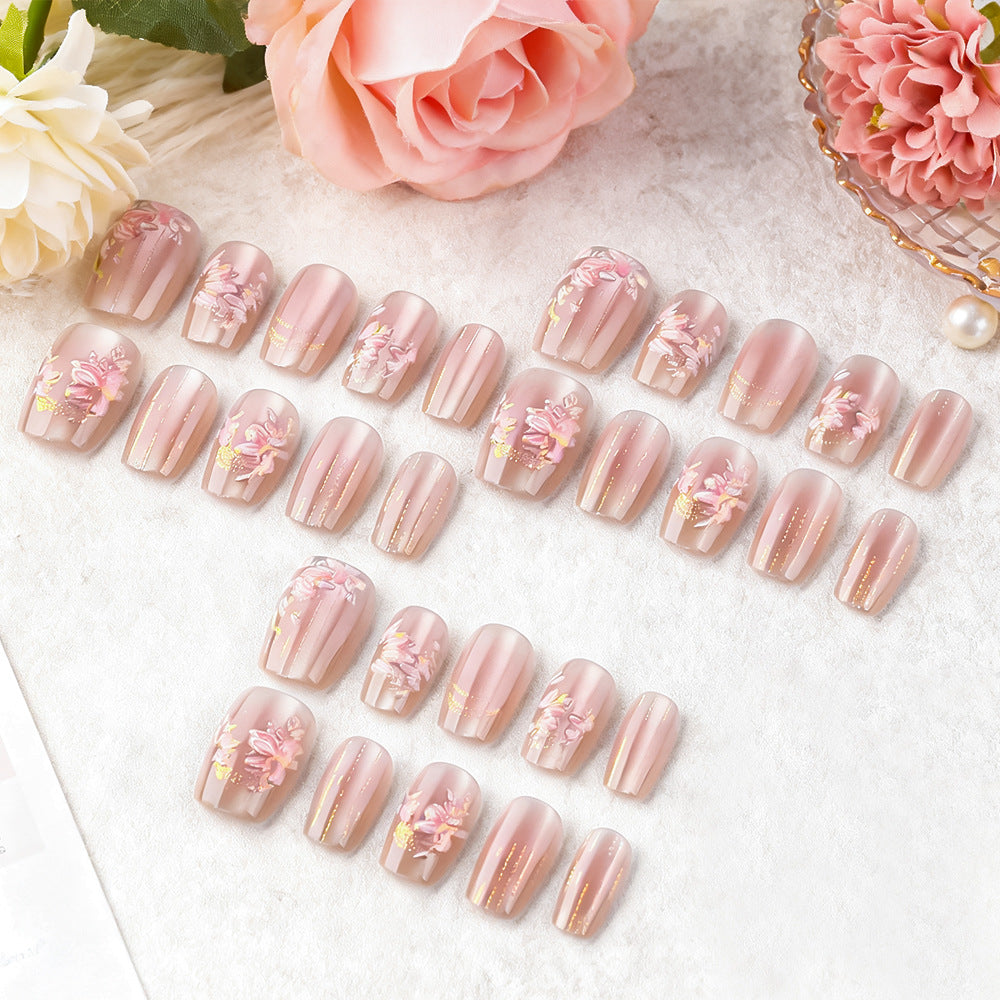Floral Decorative Press-On Nail Set Brehn 1787543207