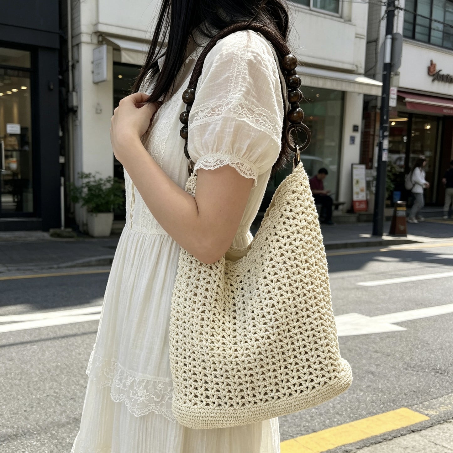 Trendige Makramee Tote Bag Brehn