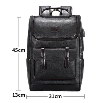 Premium strukturierten Leder Rucksack