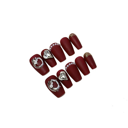 Dekoratives Mattes Press-On Nagelkunst Set