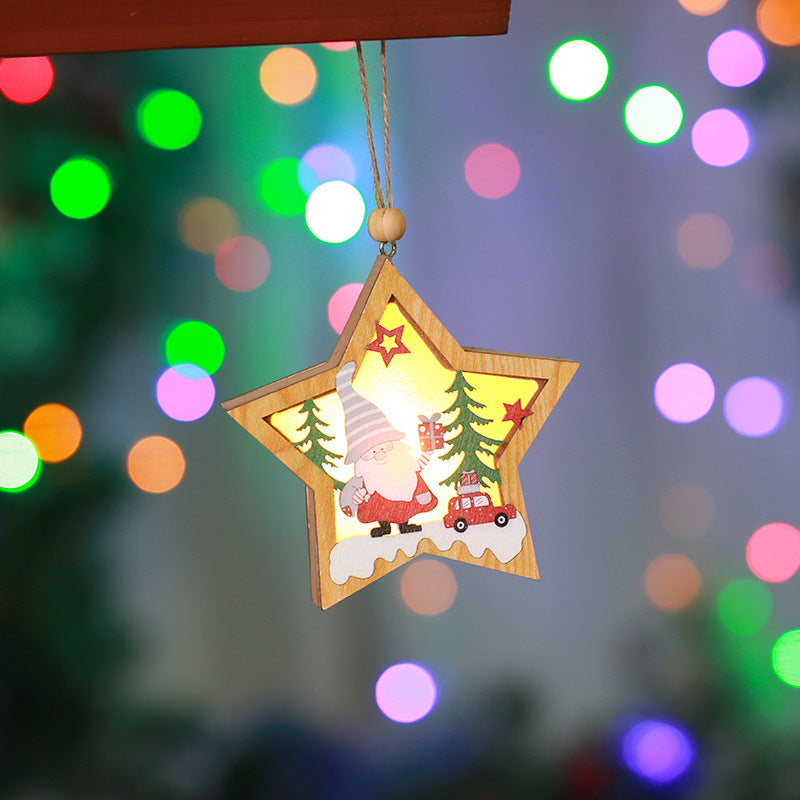 Dekorativer Holzstern mit Weihnachtsmotiv Brehn