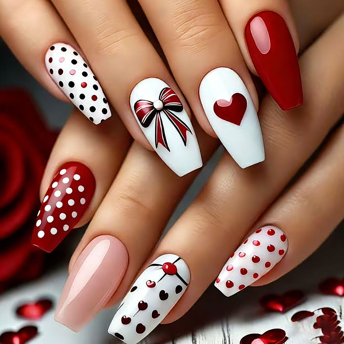Romantische Liebesthema Nagelkunst Brehn