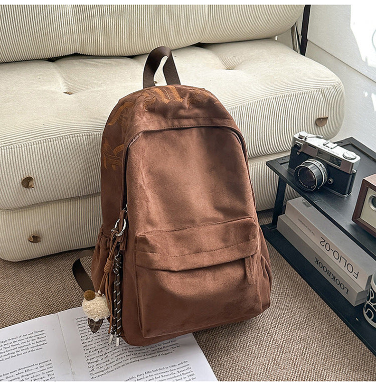Lässiger Wildleder-Schulrucksack Brehn