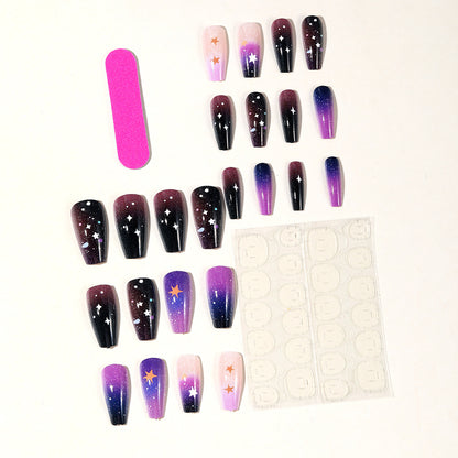 Galaxie-inspirierte 3D-Nagelkunst-Verlängerungen Brehn