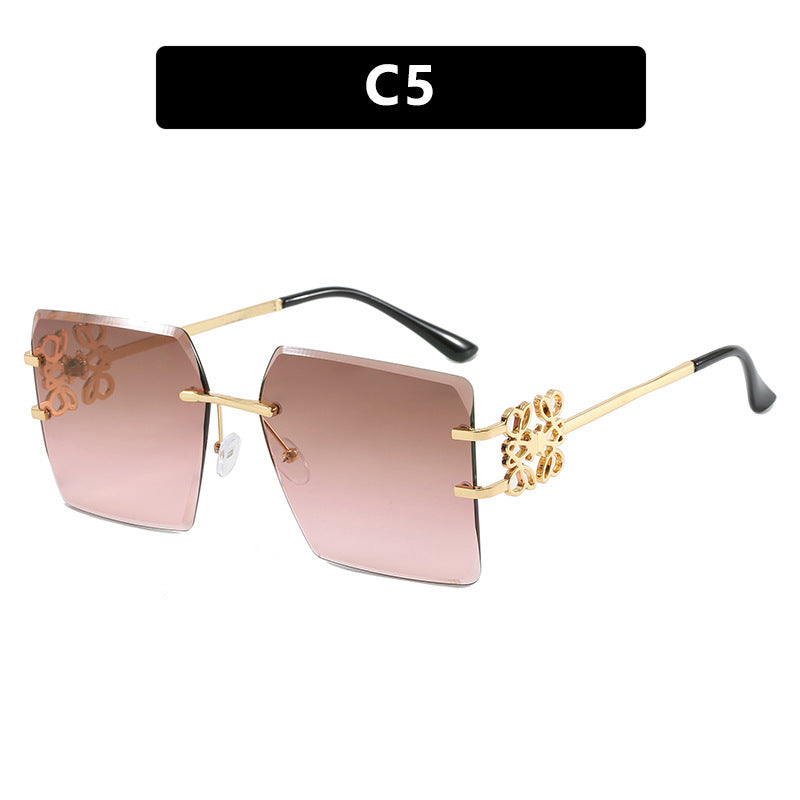 Damen Designer-Sonnenbrille mit auffälligem geometrischem Rahmen Brehn