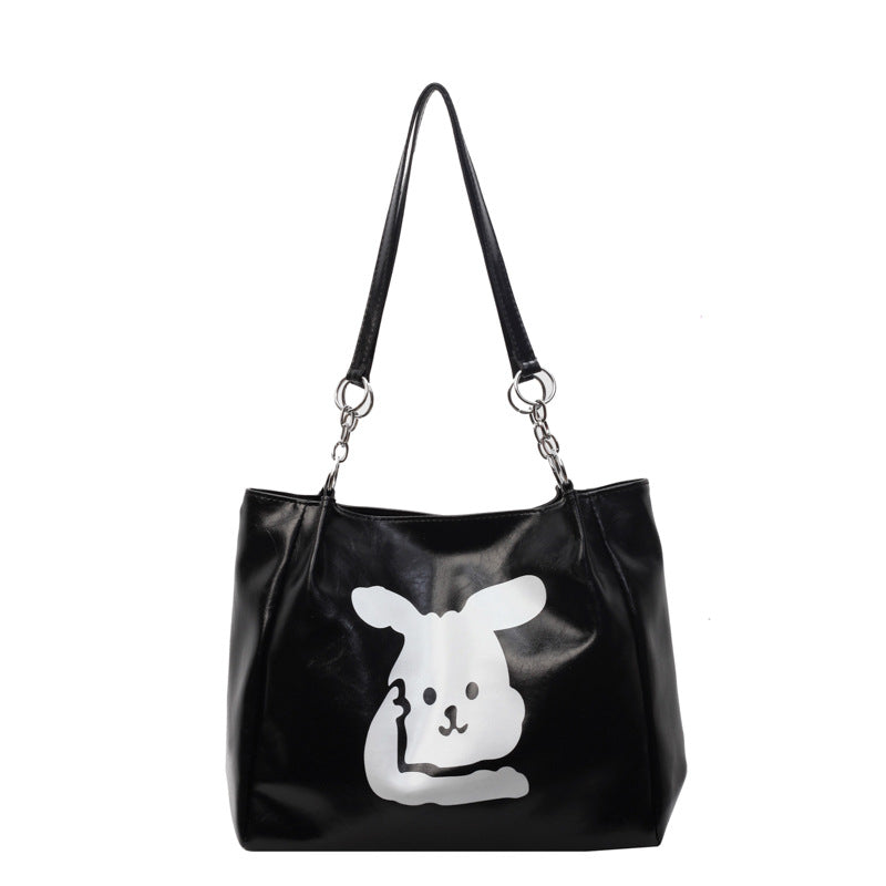 Süße Bärenprint-Faux-Leder-Hobo- Tasche