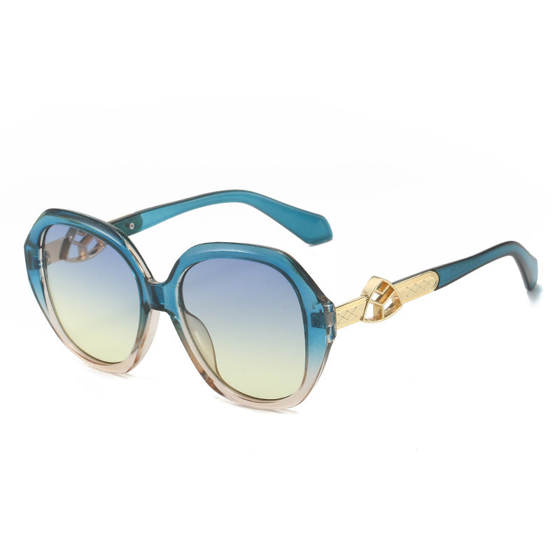 Damen Oversized Sonnenbrille mit goldenen Akzenten Brehn