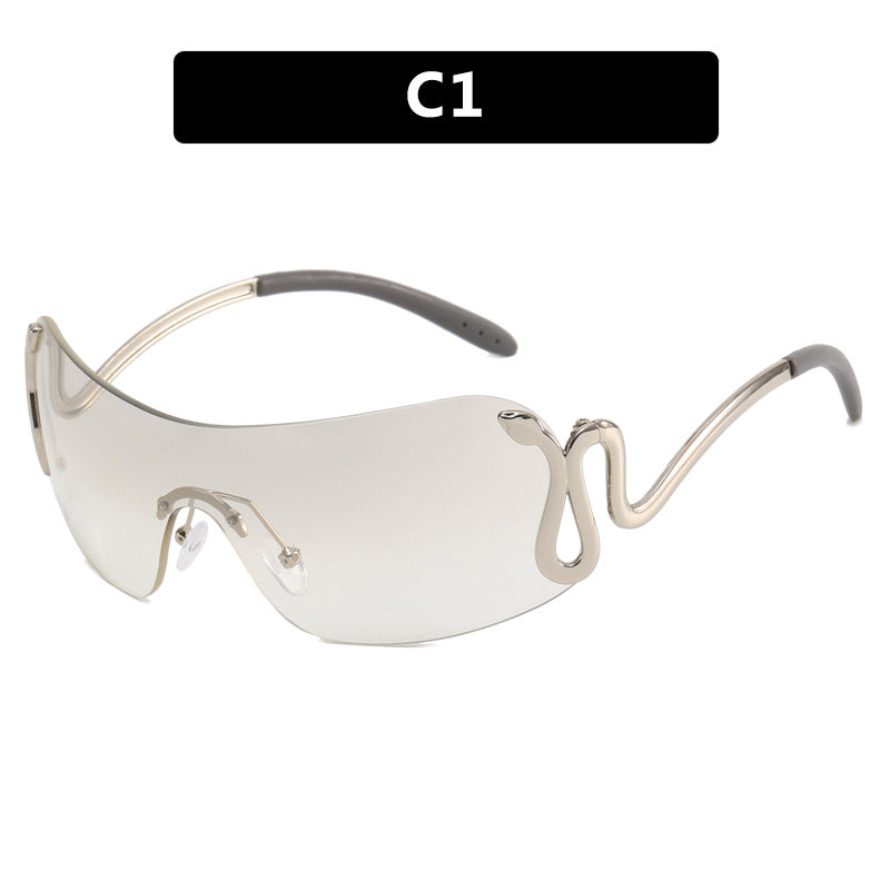 Damen futuristische Sportsonnenbrille mit verspieltem Design Brehn