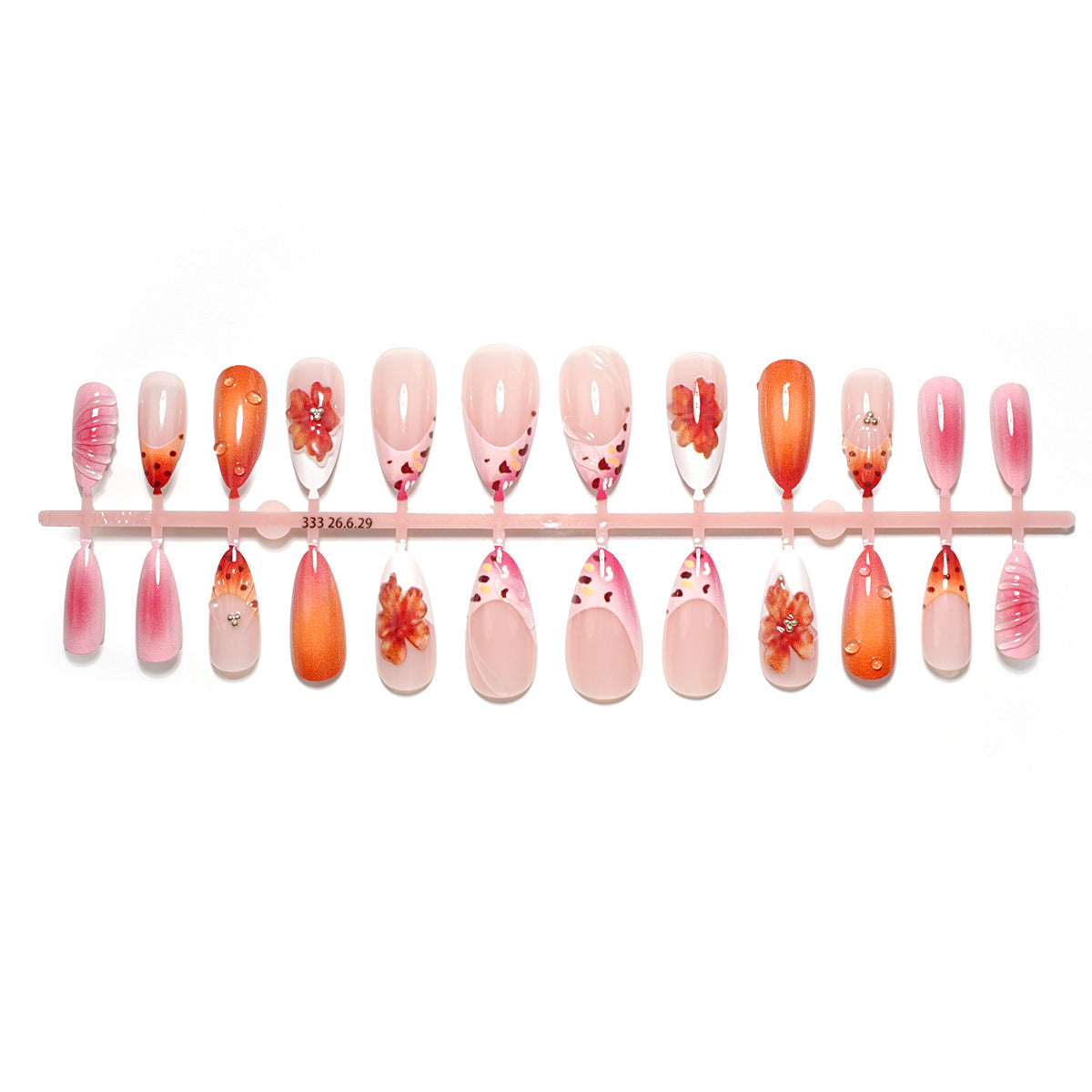 Premium Floral Press-On Nagel Set