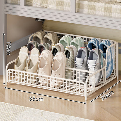 Kompakter drei-reihiger Low-Profile Draht-Schuh-Organizer-Regal