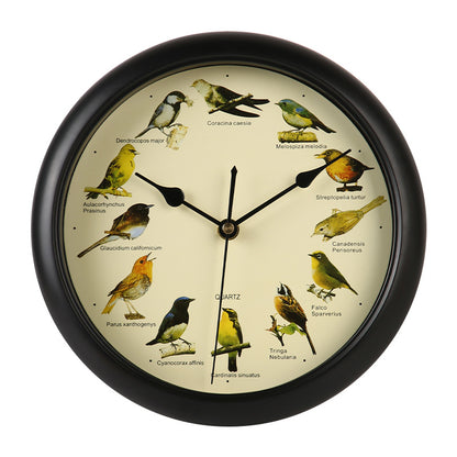 Wanduhr mit buntem Vogeldesign Brehn