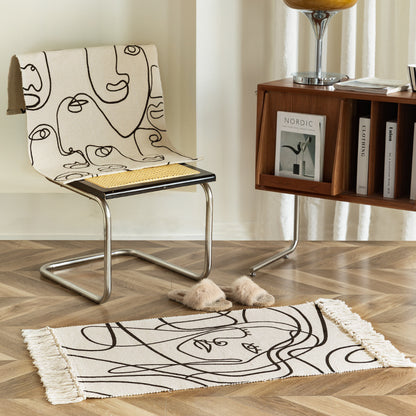 Gewebtes Tischset aus Baumwolle mit abstrakter Linienkunst Brehn