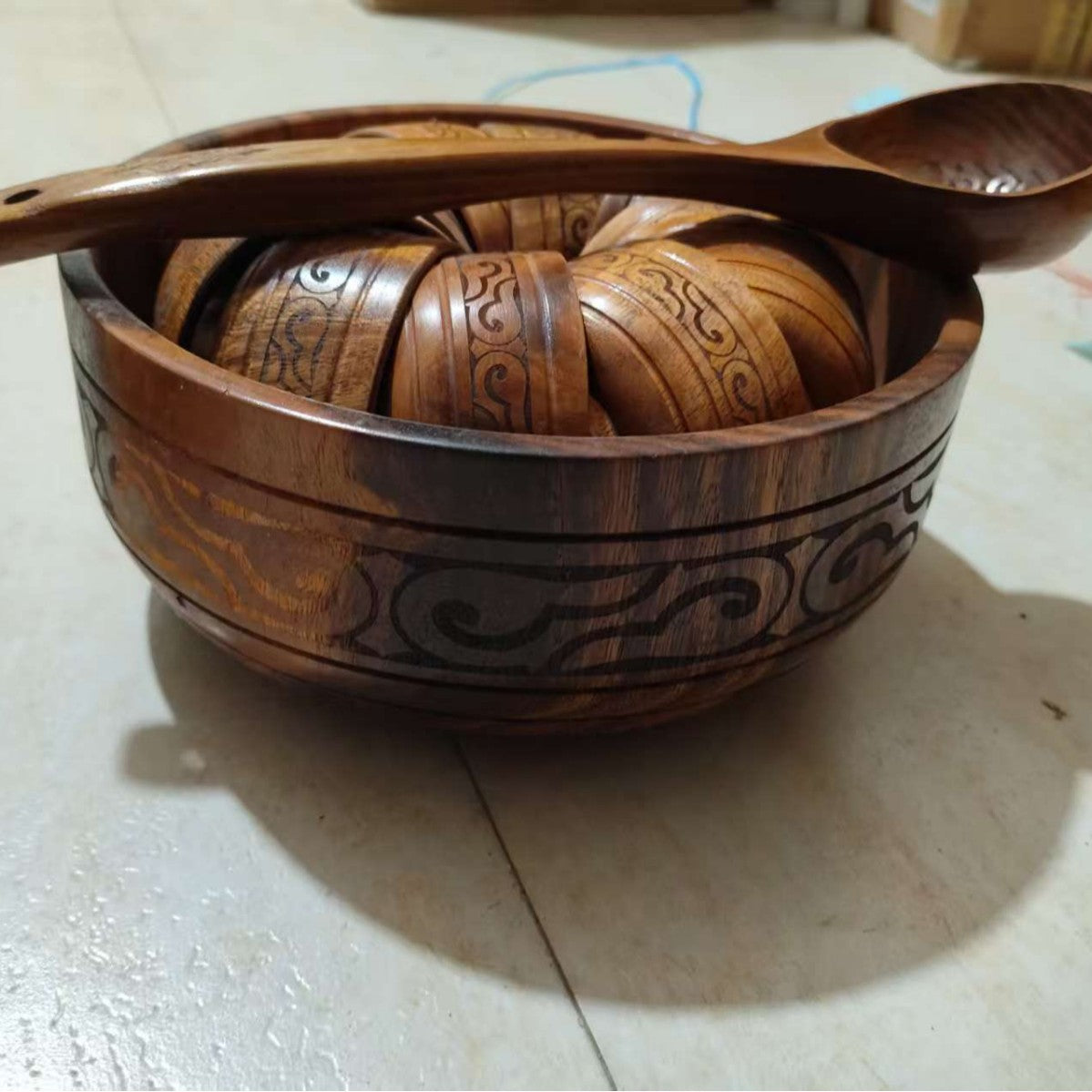 Artisan Holz Servierschalen Set