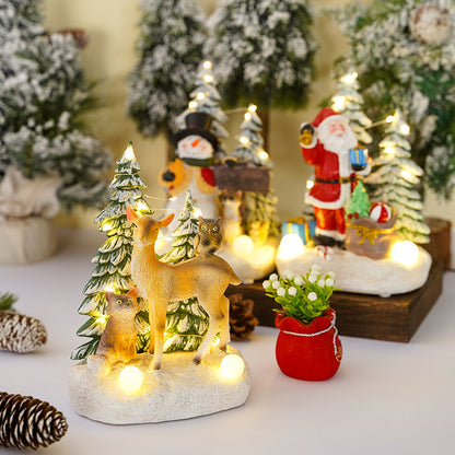 Beleuchtete Weihnachtsdekorationsfigur mit Tieren Brehn