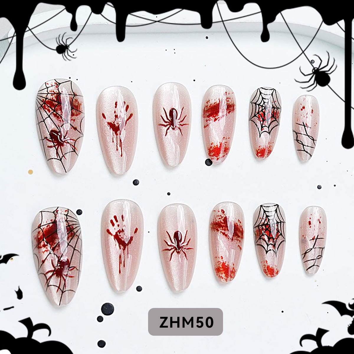 Halloween-Themen Press-On Nagelkunst Set Brehn