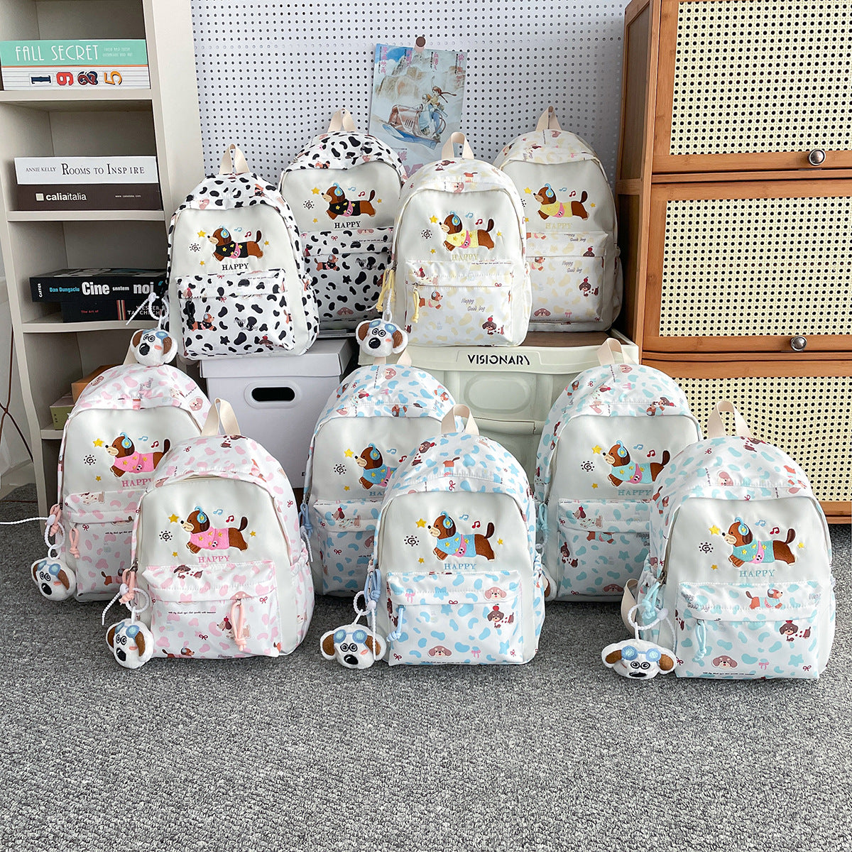 Rucksack mit Fröhlichem Hundemotiv und Multifunktionaler Fächeraufteilung Brehn