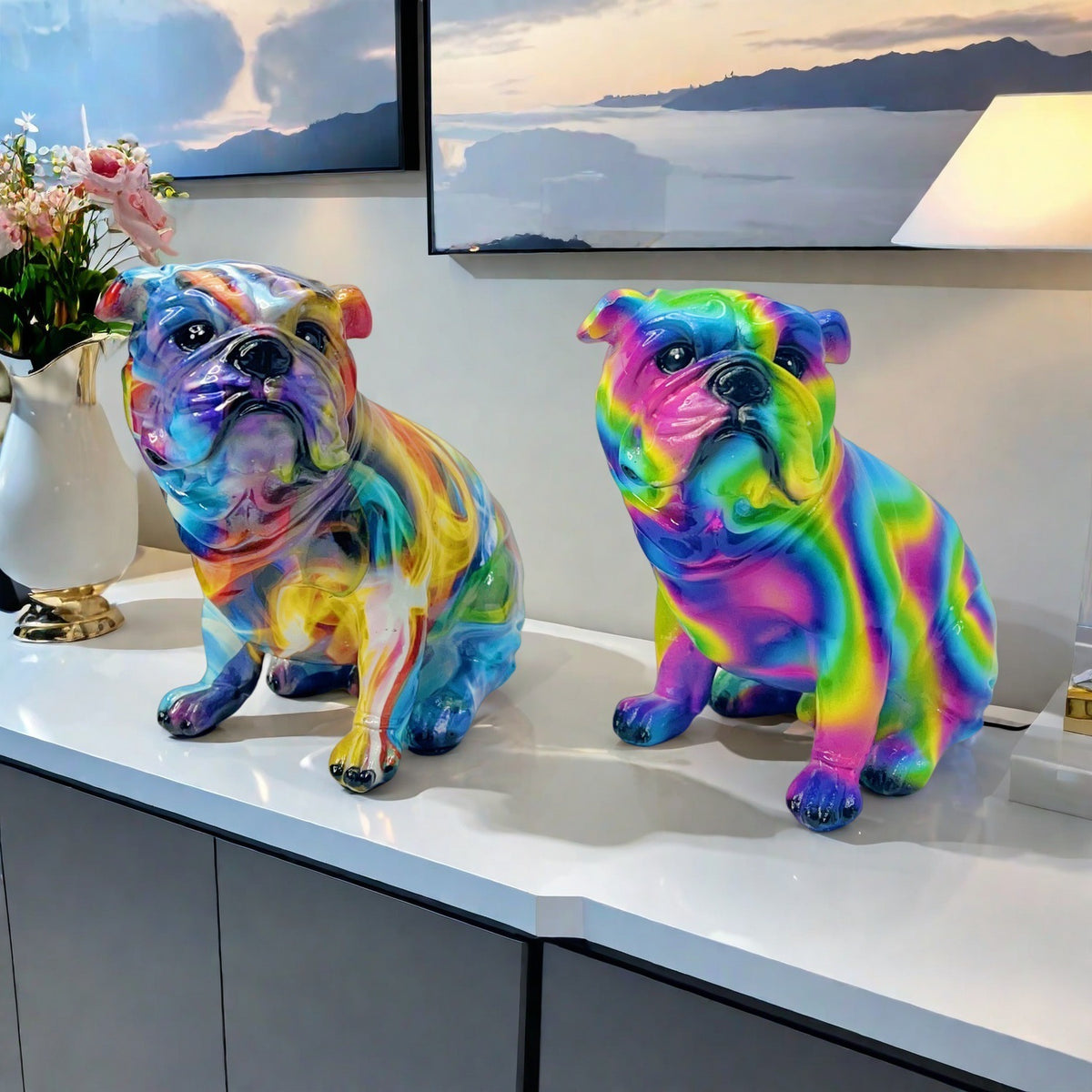 Kunstvolle Bulldoggen Figur Brehn