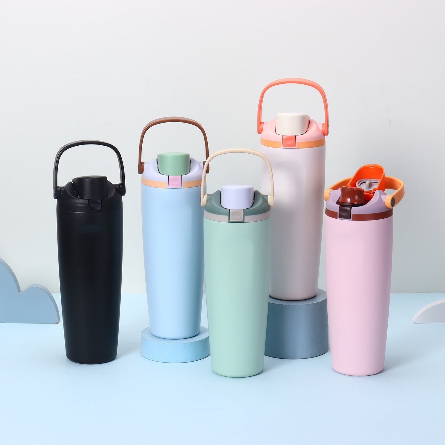 Damen isolierte Trinkflasche mit ergonomischem Tragegriff Brehn