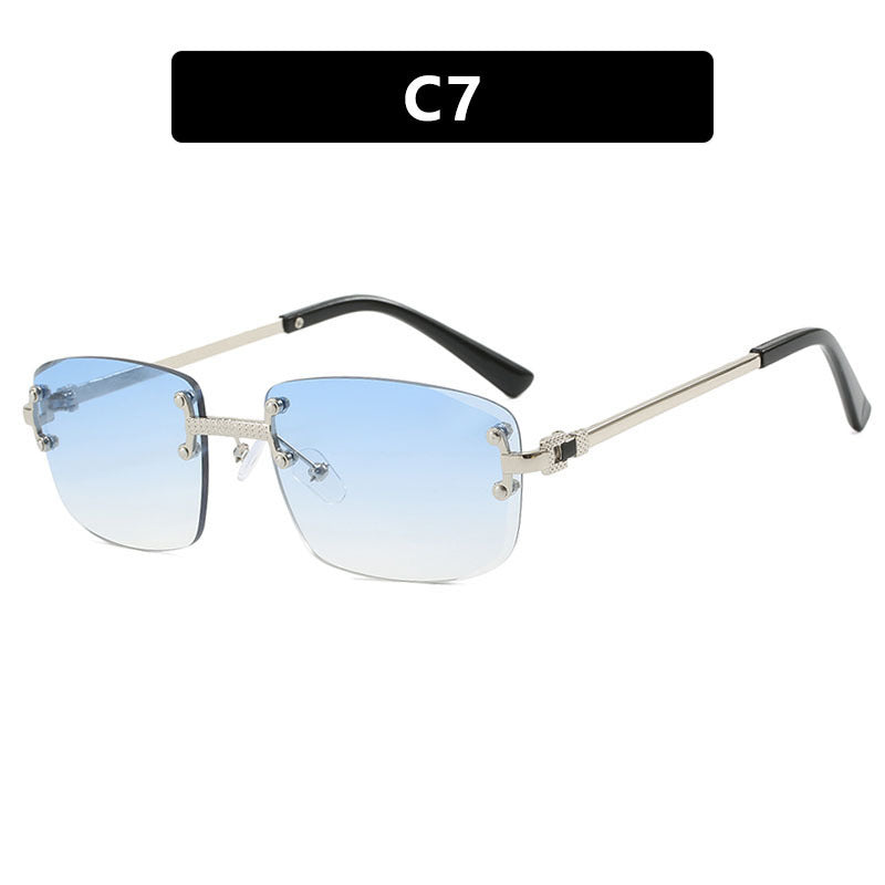 Damen elegante quadratische Sonnenbrille mit transparenten Gläsern und hochwertigem Metallrahmen Brehn