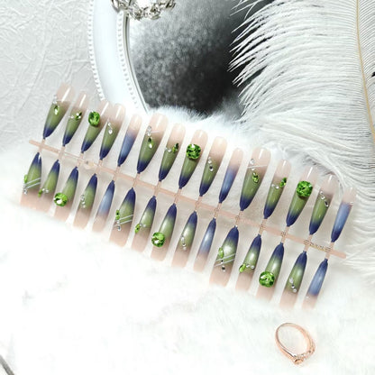 Kunstnägel mit elegantem Farbverlauf und Glitzerakzenten Brehn