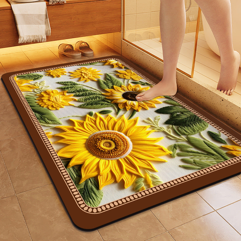 Floral gemusterte weiche Badmatte Brehn