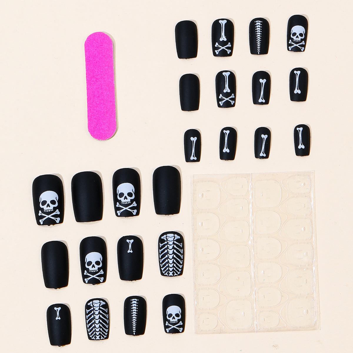 Gothic-Skelett-Themen-Nagelkunstverlängerungen Brehn
