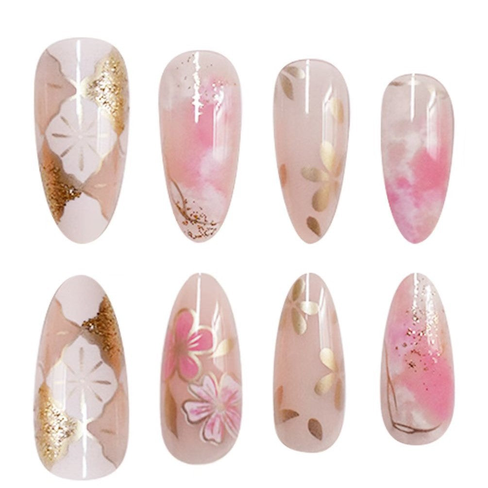 Floral Verziertes Press-On Nagelkunst Brehn