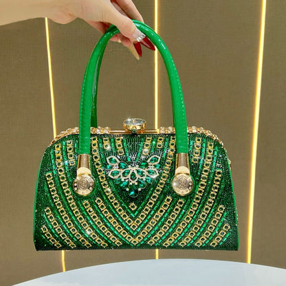 Dekorative mit Strass besetzte Abendhandtasche