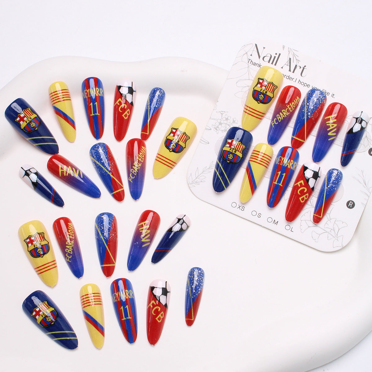Sports-Themed Stiletto Presse-Nägel Brehn