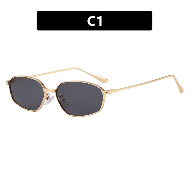 Damen geometrische Sonnenbrille mit schützendem UV-Filter und minimalistischem Metallrahmen Brehn