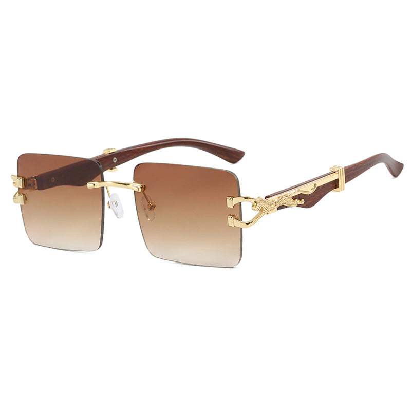 Damen elegante quadratische Sonnenbrille mit hochwertigem Holzrahmen Brehn