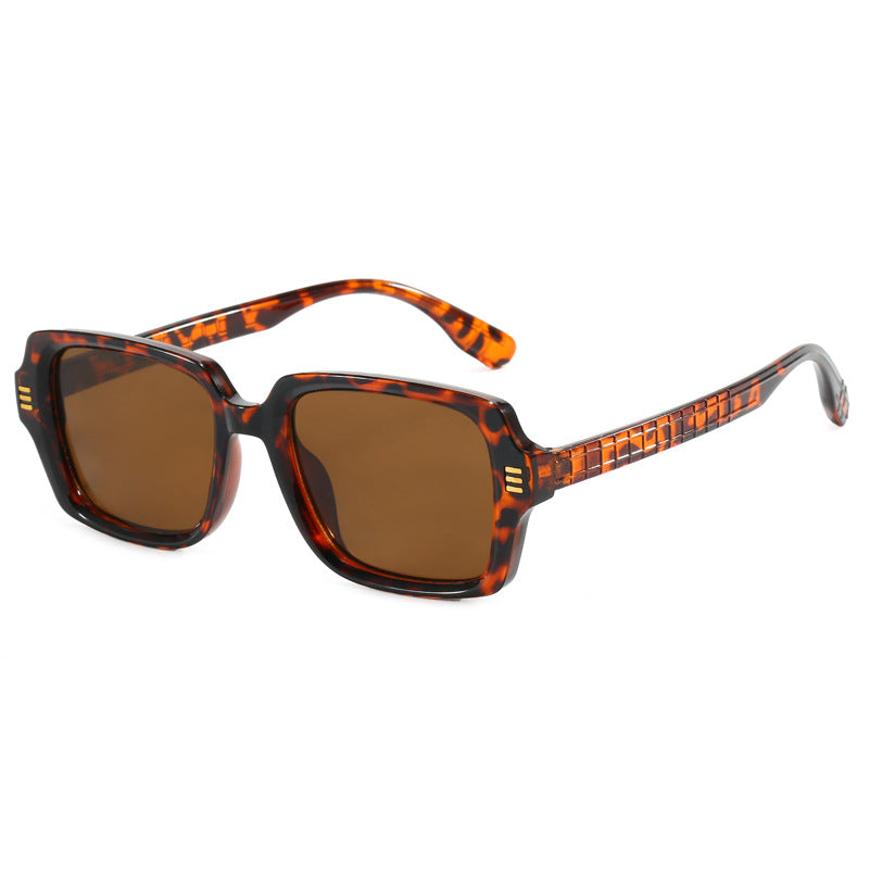 Damen modische quadratische Sonnenbrille mit strukturiertem Rahmen Brehn