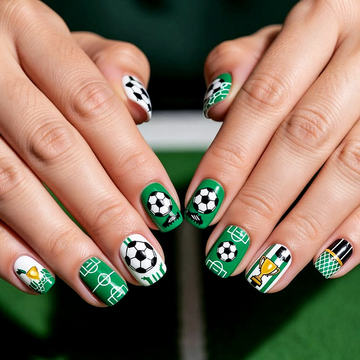 Fußball-Themen-Nagelkunst Brehn