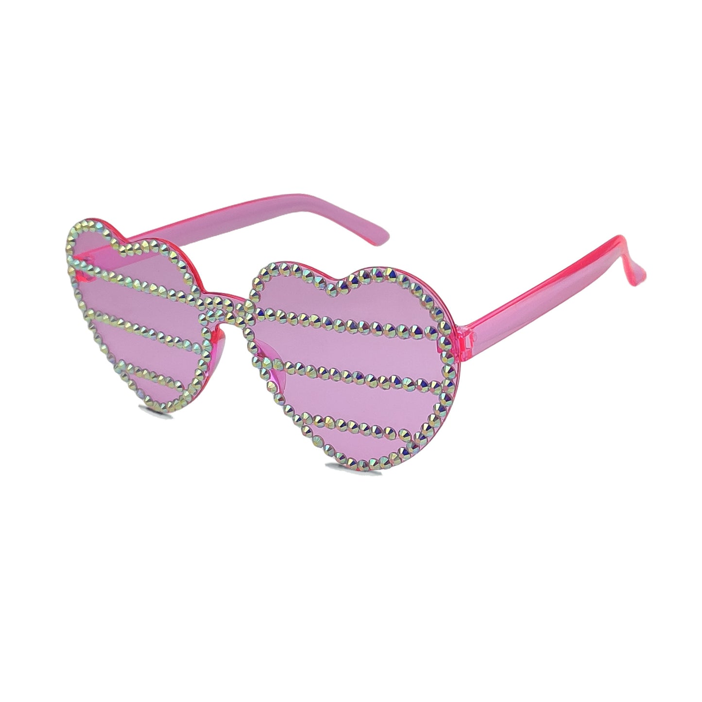 Damen Herzförmige Sonnenbrille mit funkelndem Strassmuster Brehn