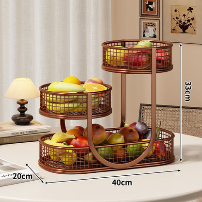 Drei-Tier Metallgitter Theken Obst- & Gemüse-Displaystand