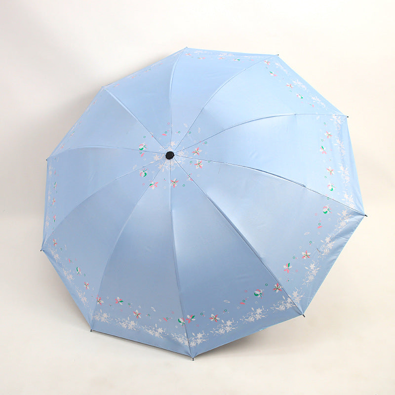 Damen Faltbarer Regenschirm mit floralen Mustern Brehn