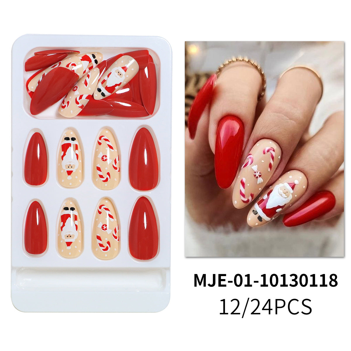 Festliches Santa Claus Press-On Nagelset Brehn