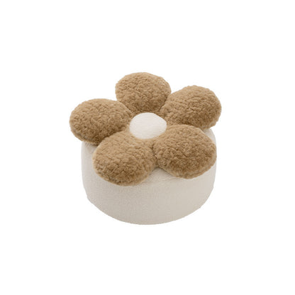 Rundes blütenförmiges Sitzpouf mit kuscheligem Teddy‑Fleece und abnehmbarem Bezug Brehn